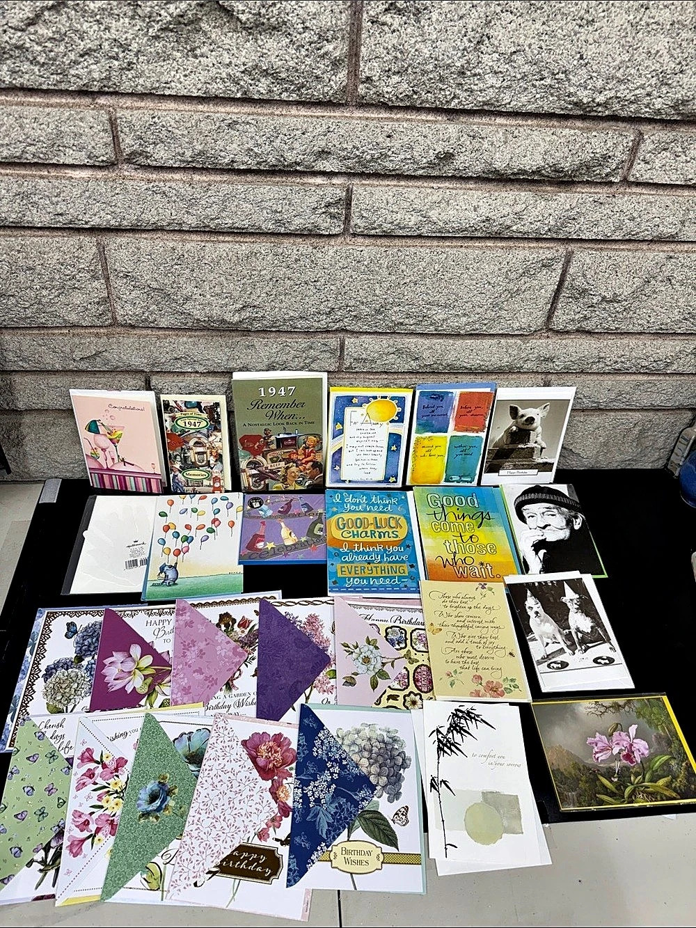 Assorted Greeting Cards Lot Hallmark Floral Birthday Vintage Style All Occasions